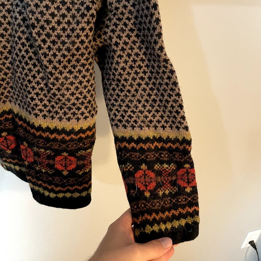 VTG Cambridge Dry Goods Nordic Fair Isle 100% Wool Sweater Women's Large - Picture 9 of 12